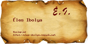 Éles Ibolya névjegykártya